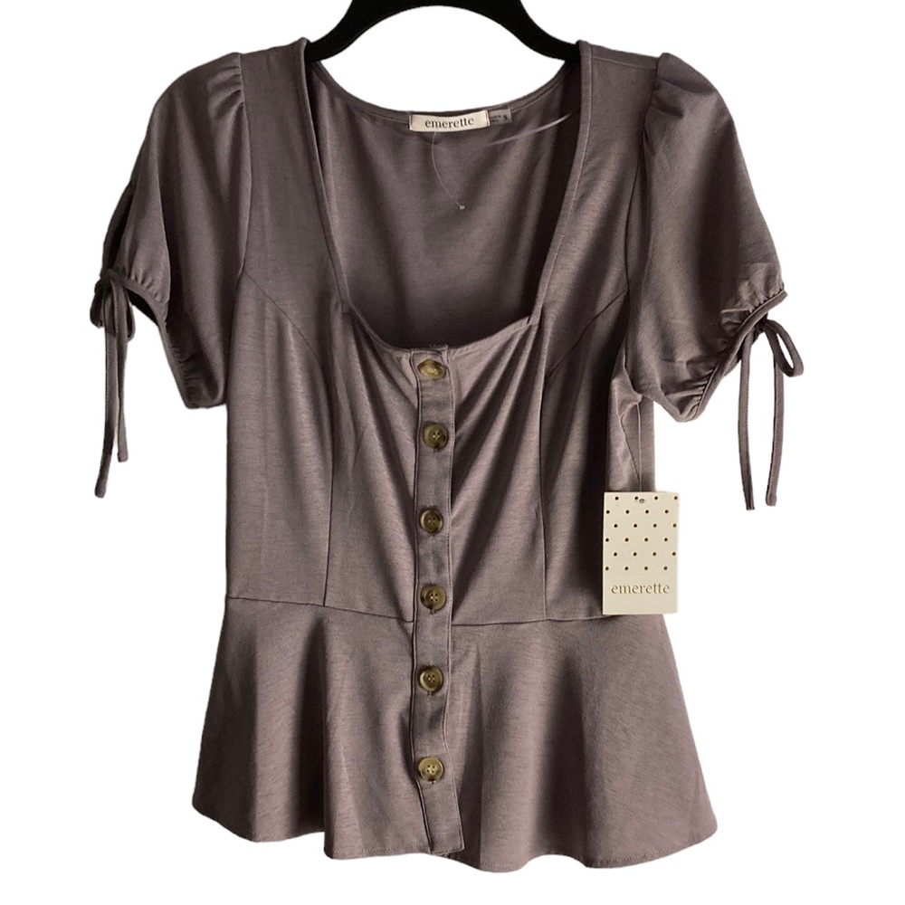 Fitted Lavender Button Down Top